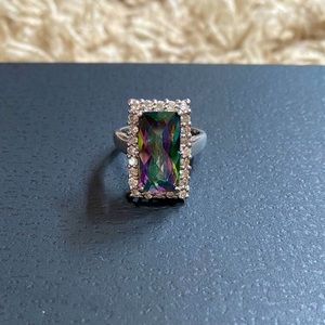 Beautiful Mystic Topaz 925 Sterling Ring